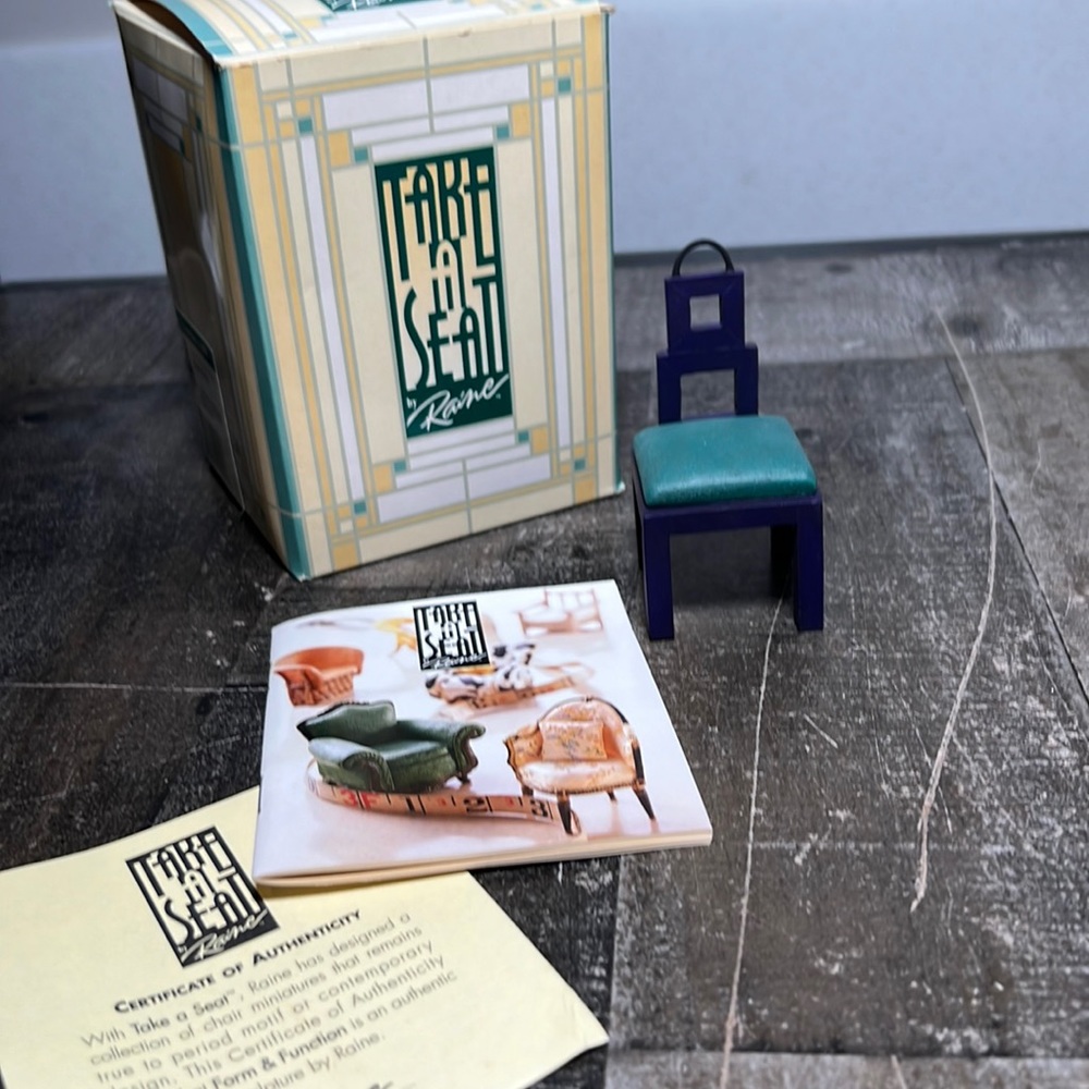 Vintage 2000 Take A Seat By Raine Miniature Chair Form & Function New